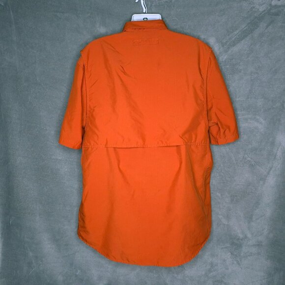 Duluth Trading Co Orange Button-Up Short Sleeve Vented Shirt XLT Tall - Picture 3 of 4